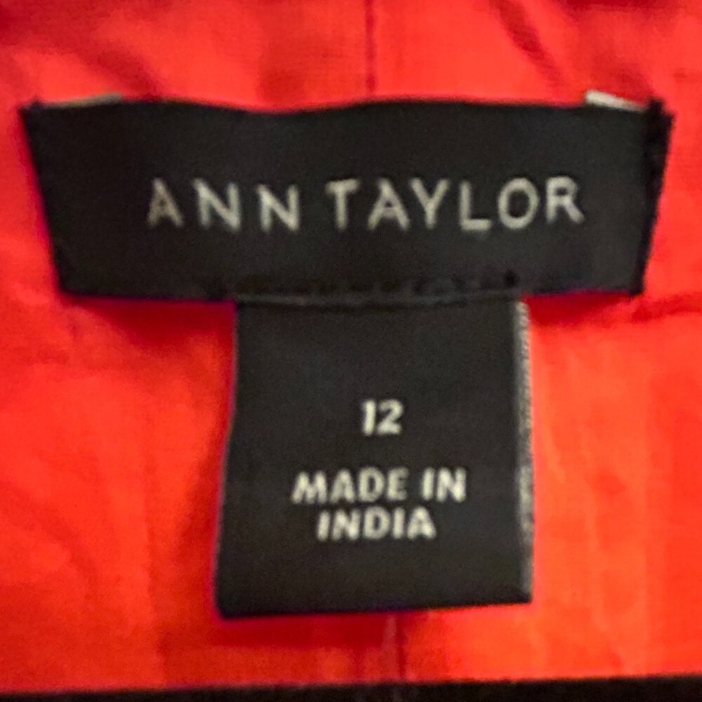 Nwt ANN TAYLOR red cotton/linen blend V-neck coat dress (12) - Picture 4 of 8